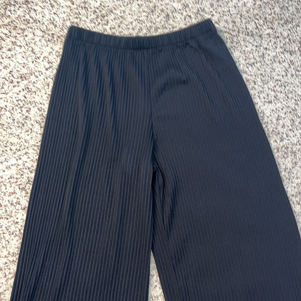 Black accordion pleat pants